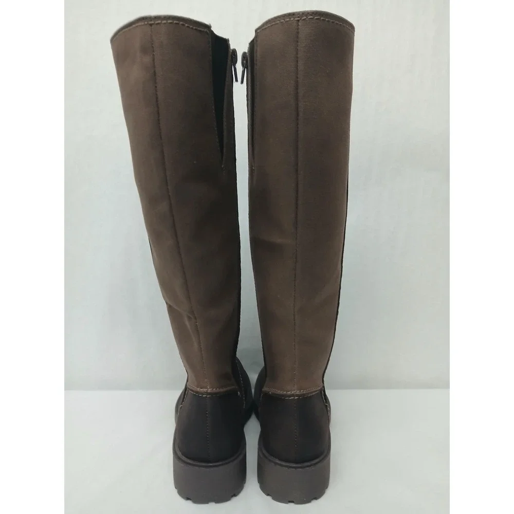 Clarks Opal Glow Brown Black Leather Riding Boots 26167833‎ Womens Size 6M